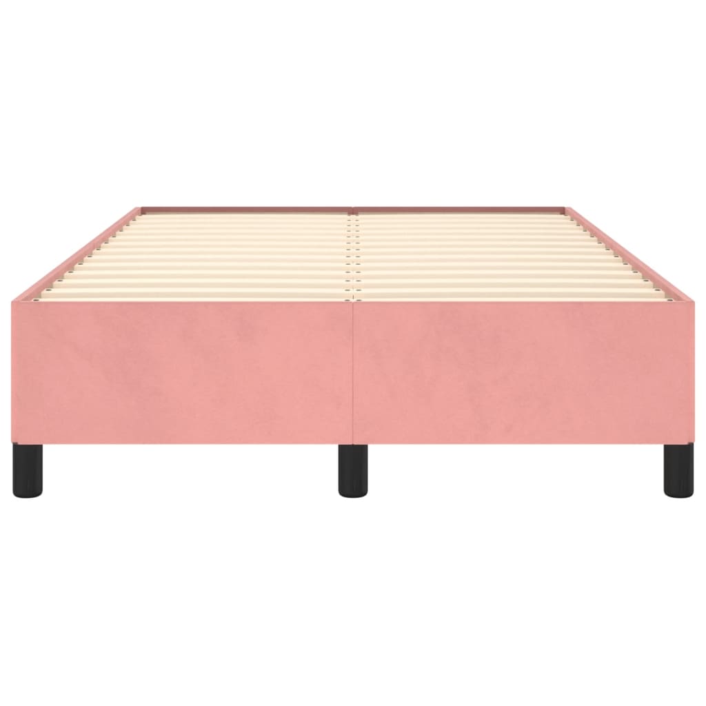 vidaXL Rama łóżka, różowa, 120x190 cm, obita aksamitem