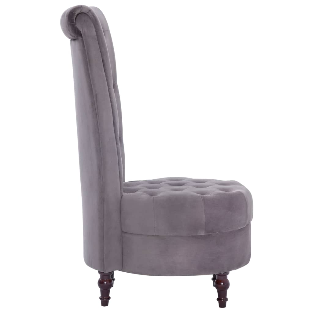 vidaXL Krzesło z wysokim oparciem, szare, aksamitne