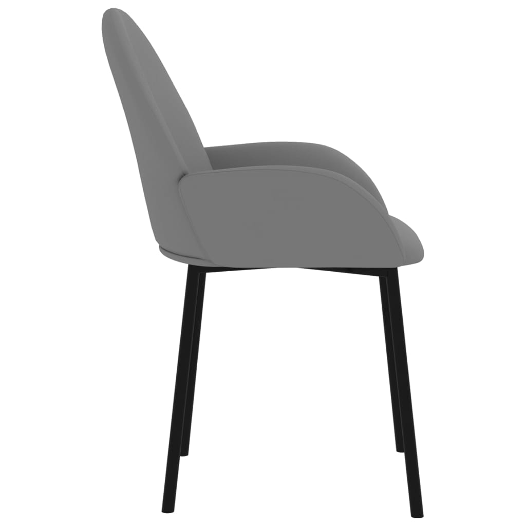 vidaXL Krzesła stołowe, 2 szt., szare, sztuczna skóra