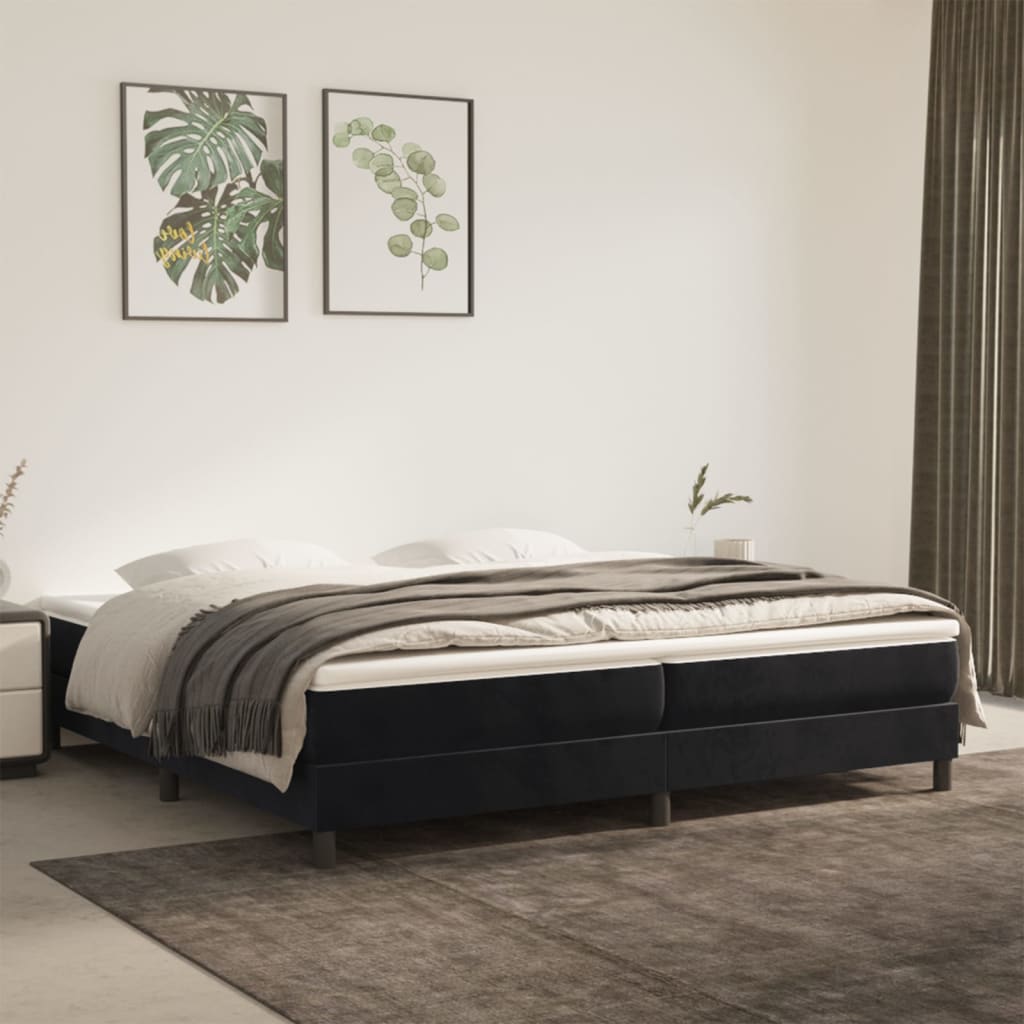 vidaXL Rama łóżka, czarna, 200x200 cm, tapicerowana aksamitem