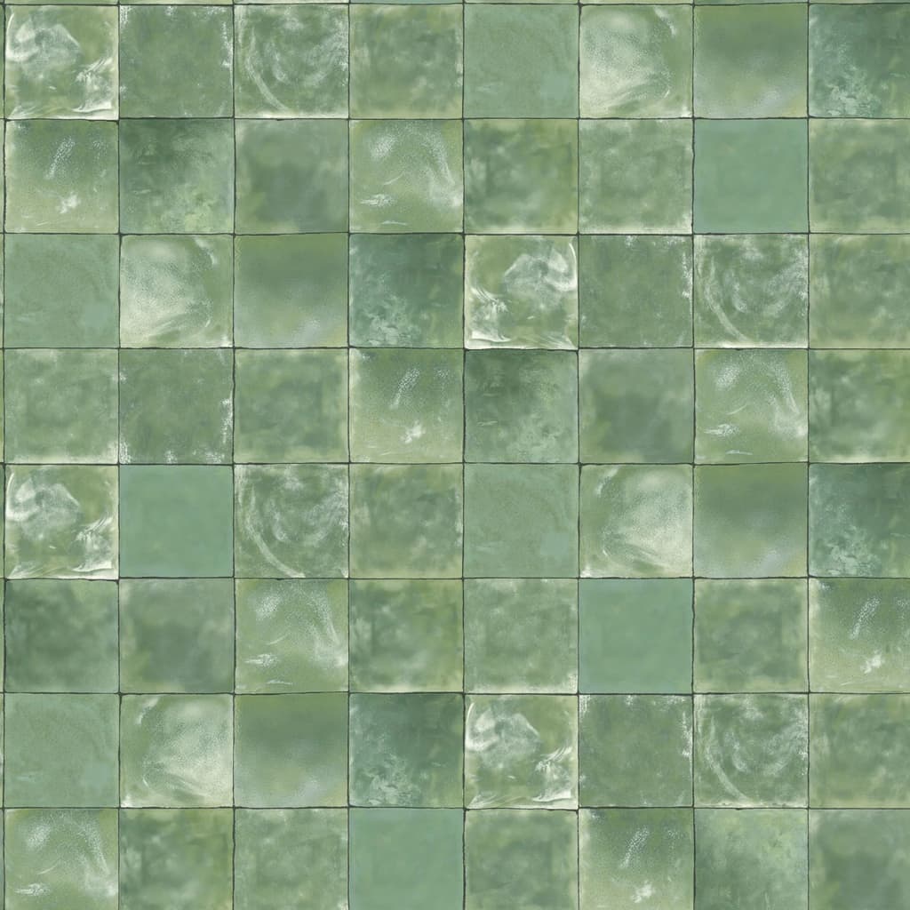 Evergreen Tapeta Tiles, zielona