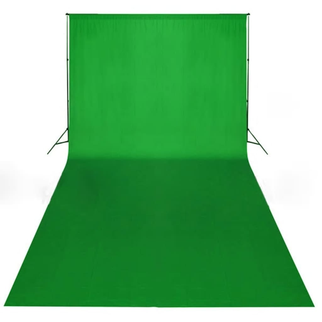 vidaXL Zielone tło fotograficzne, bawełniane, 600 x 300 cm, chroma key