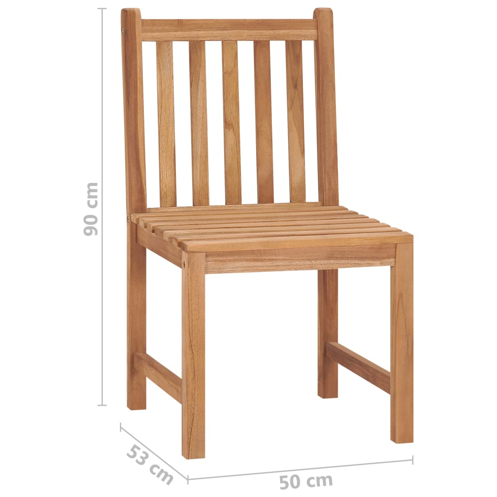 vidaXL Krzesła ogrodowe, 4 szt., lite drewno tekowe