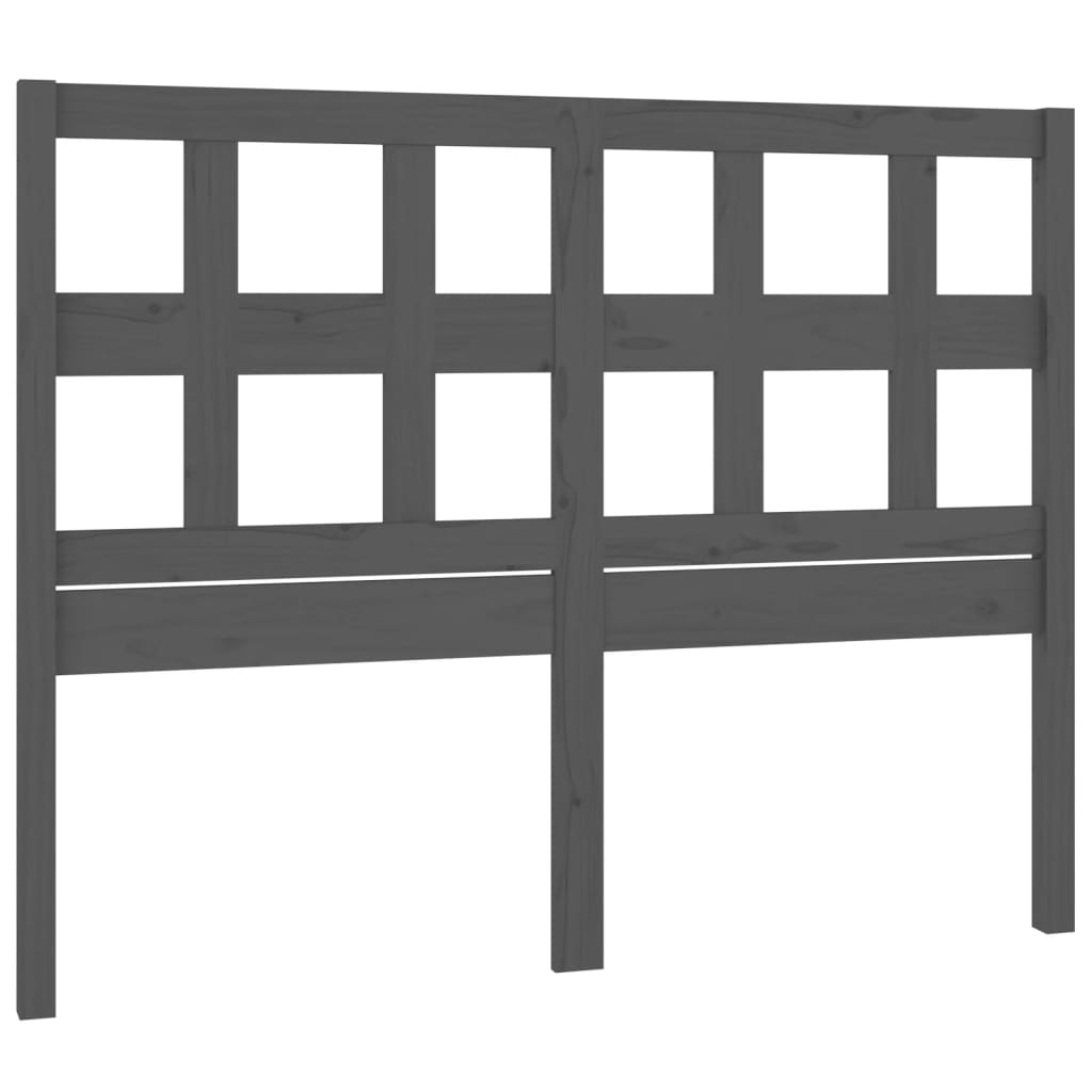 vidaXL Wezgłowie łóżka, szare, 155,5x4x100 cm, lite drewno sosnowe