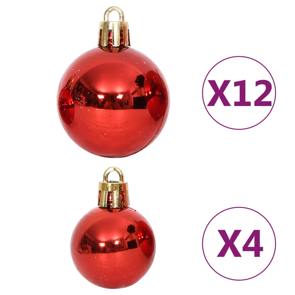 vidaXL 108-cz. zestaw ozdób świątecznych, czerwień i biel