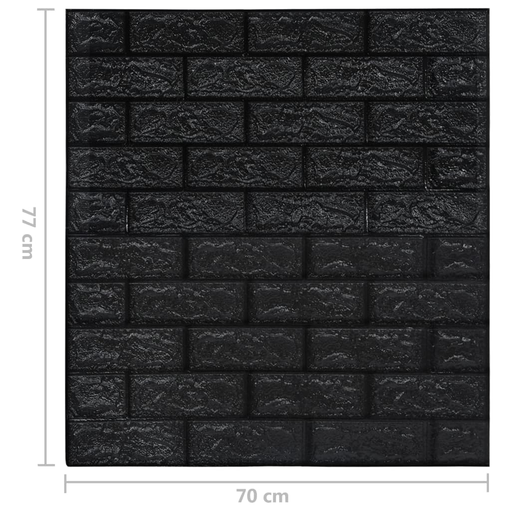 vidaXL Panele 3D z imitacją cegły, samoprzylepne, 40 szt., czarne