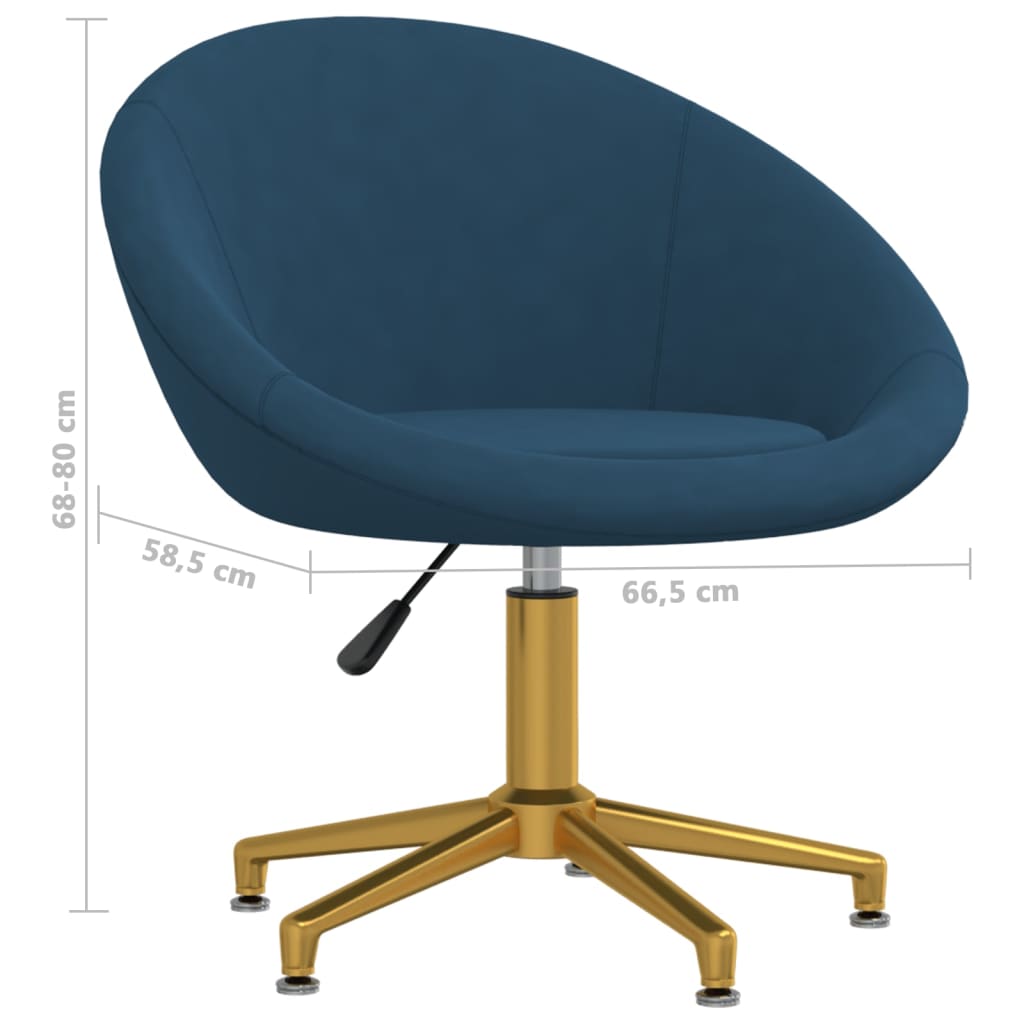 vidaXL Krzesła stołowe, 4 szt., niebieskie, aksamitne