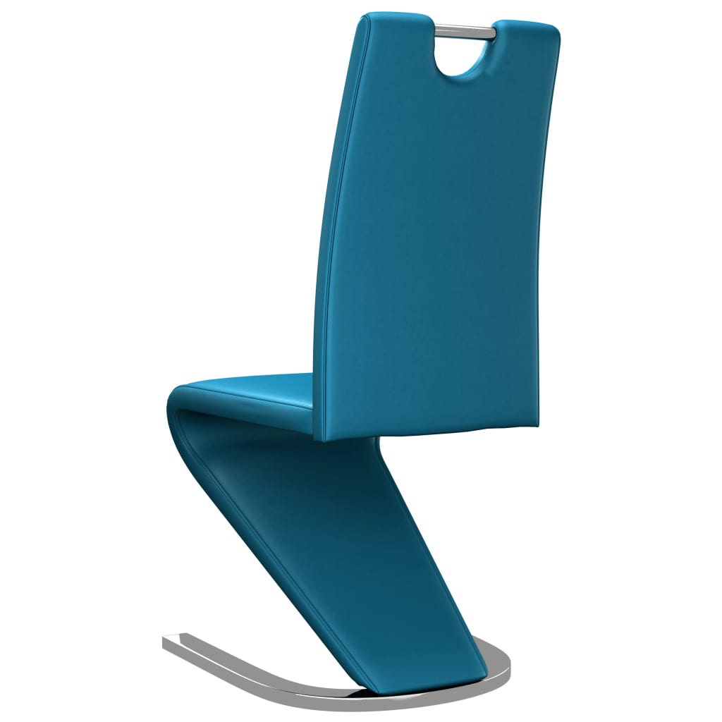 vidaXL Krzesła o zygzakowatej formie 2 szt, niebieskie, sztuczna skóra