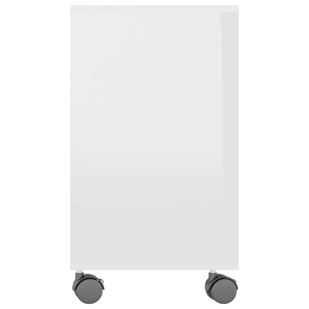 vidaXL Stolik boczny, biel z połyskiem, 70x35x55 cm
