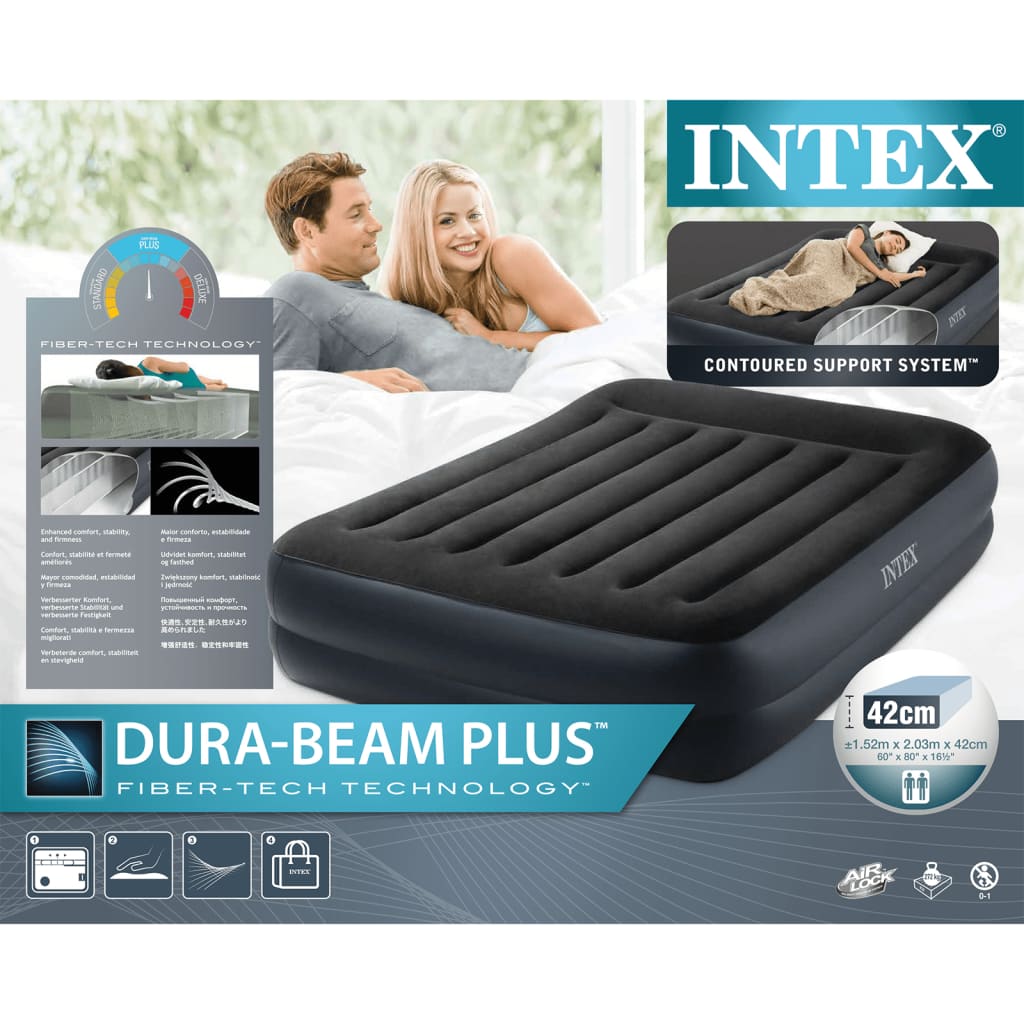 Intex Dmuchany materac, Dura-Beam Plus Pillow Rest Raised, 42 cm
