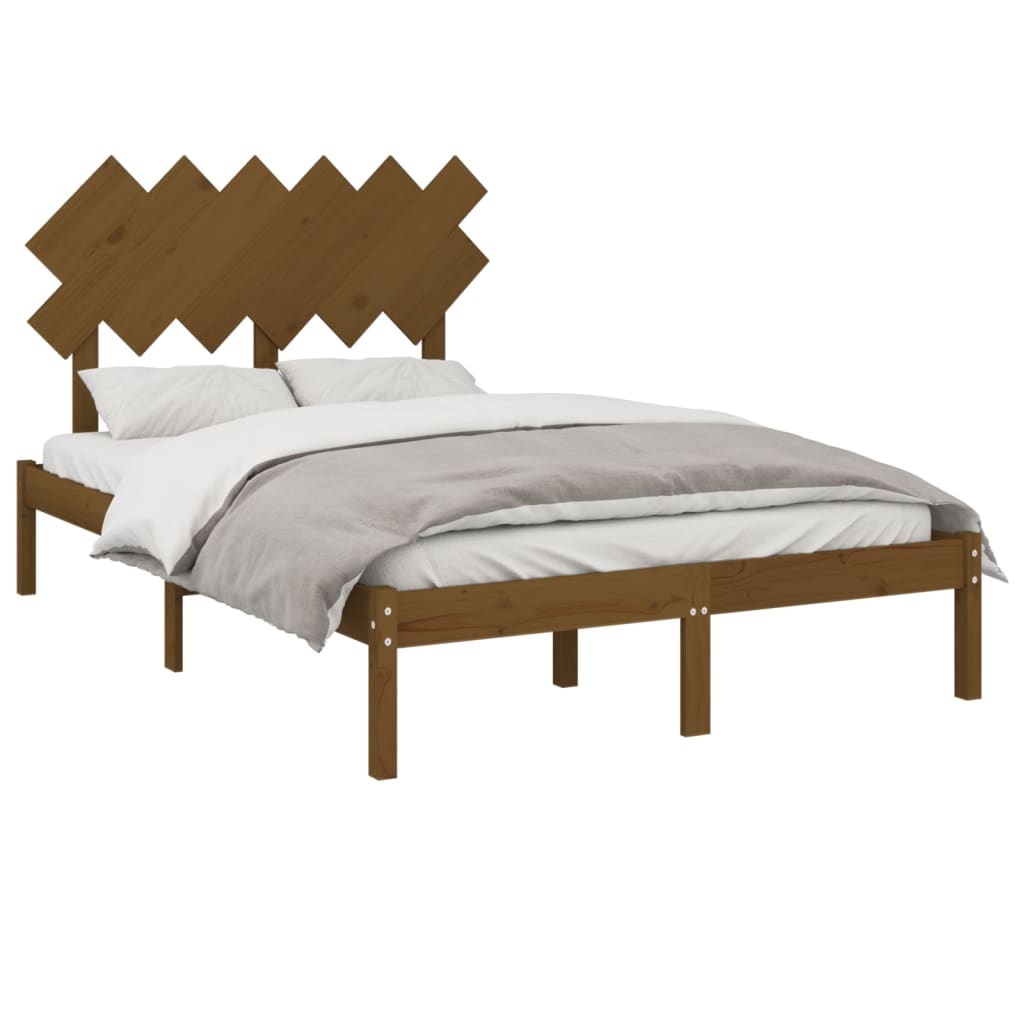 vidaXL Rama łóżka, miodowy brąz, 120x200 cm, lite drewno