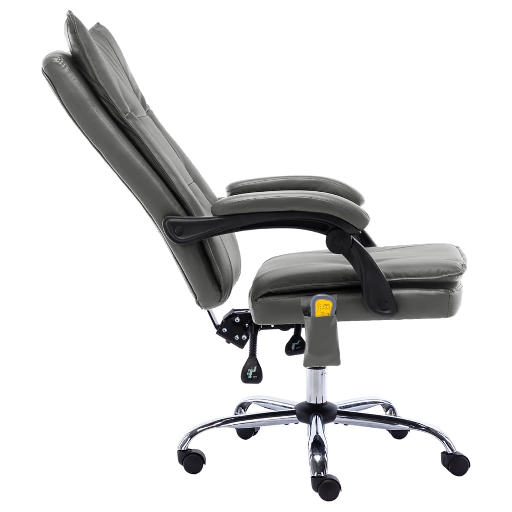 vidaXL Krzesło biurowe z funkcją masażu, antracytowe, sztuczna skóra