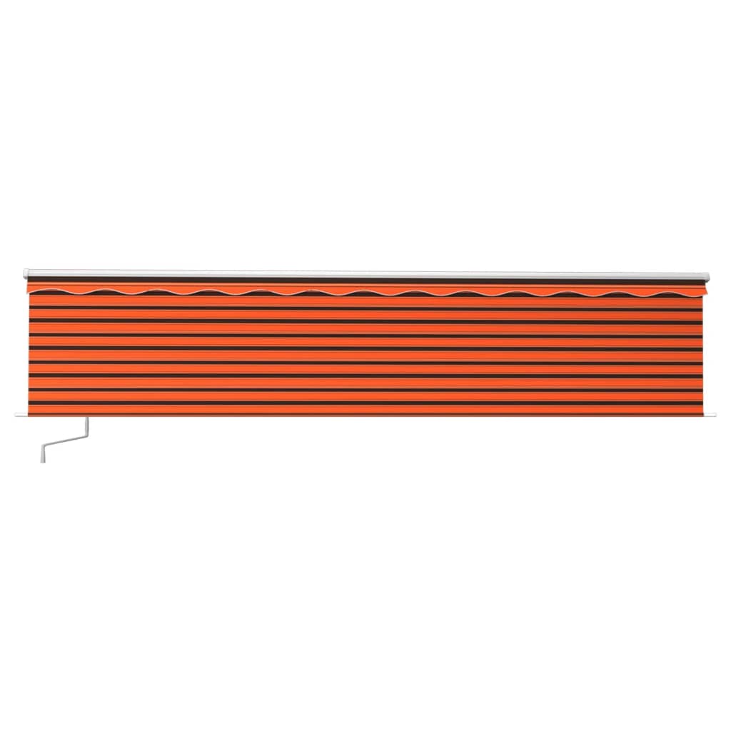 vidaXL Ręcznie zwijana markiza z zasłoną, 6x3 m, pomarańczowo-brązowa