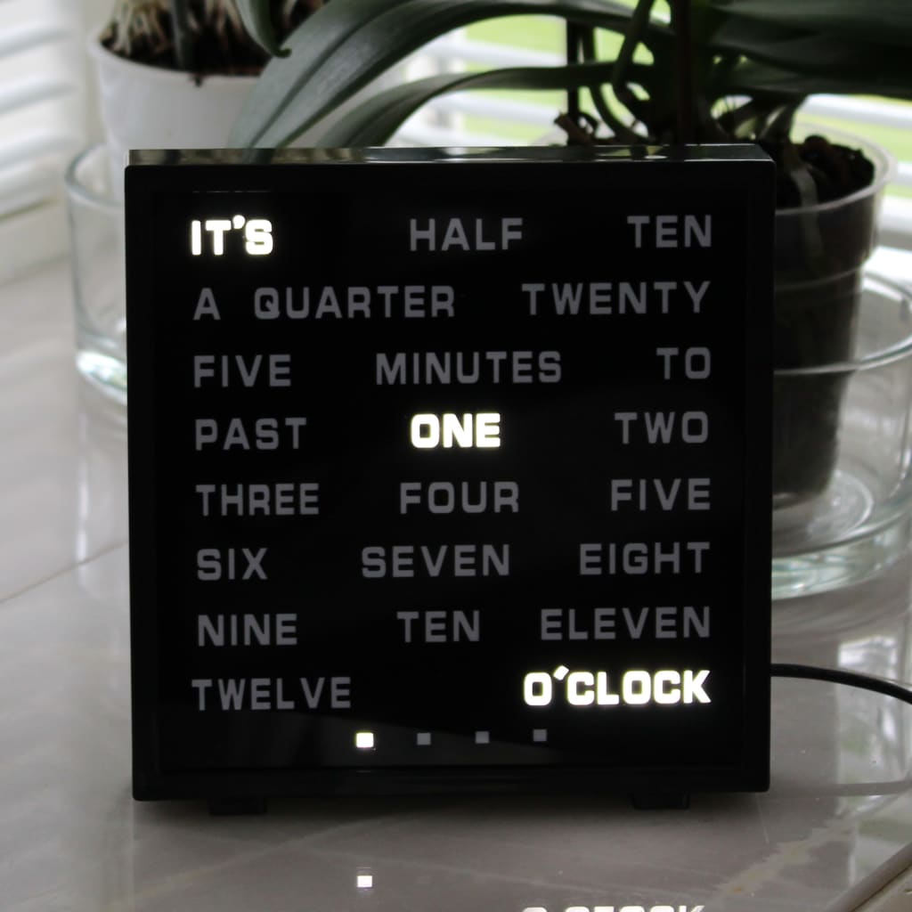 United Entertainment Ścienny zegar słowny, LED, angielski, 16,5x17 cm
