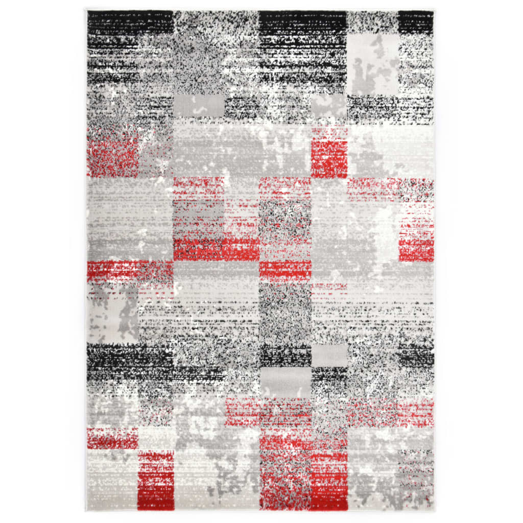 vidaXL Dywan, szaro-czerwony, 140 x 200 cm, PP