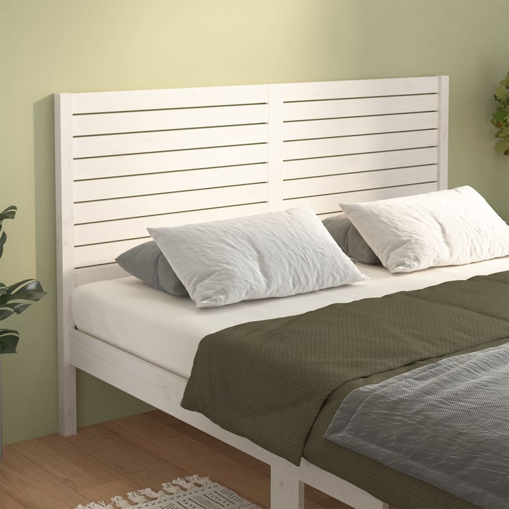 vidaXL Wezgłowie łóżka, białe, 141x4x100 cm, lite drewno sosnowe