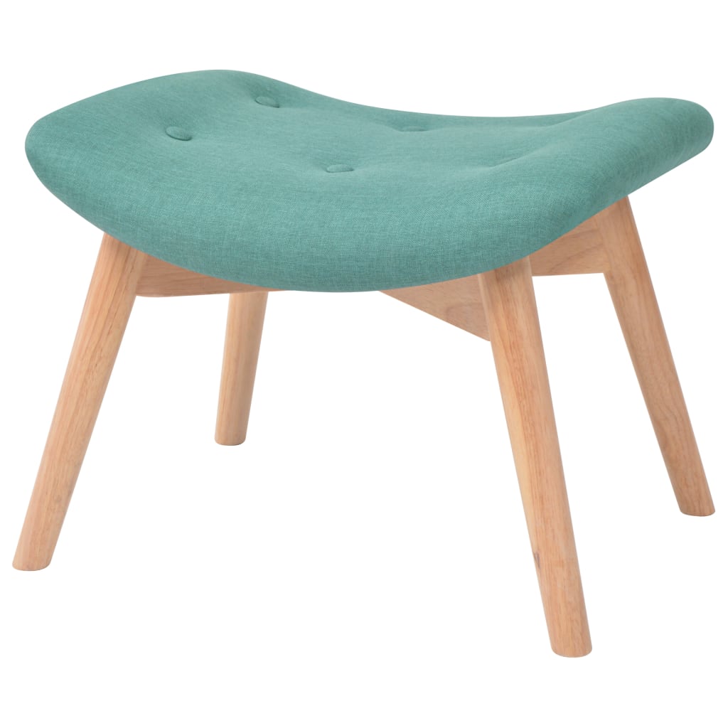 vidaXL Fotel z podnóżkiem, zielony, tkanina