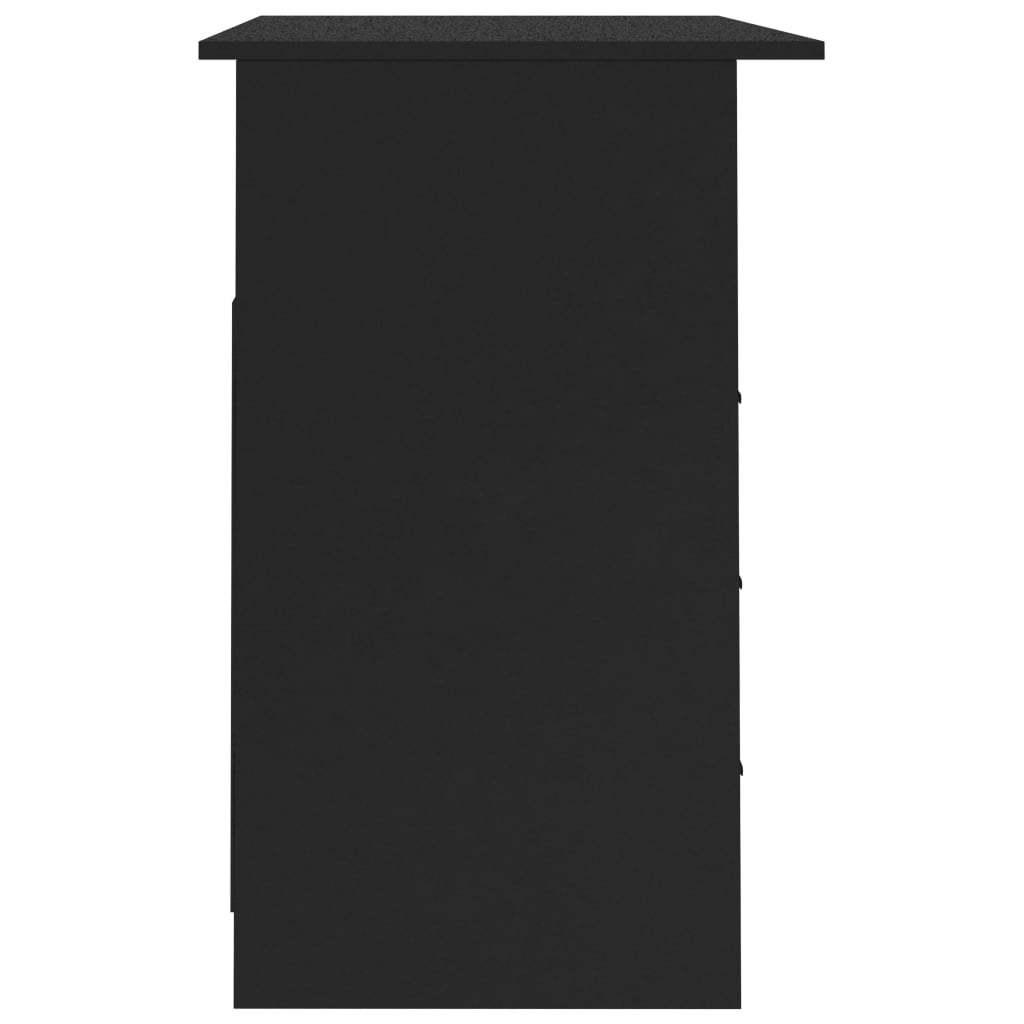 vidaXL Biurko z szufladami, czarne, 110x50x76 cm, płyta wiórowa