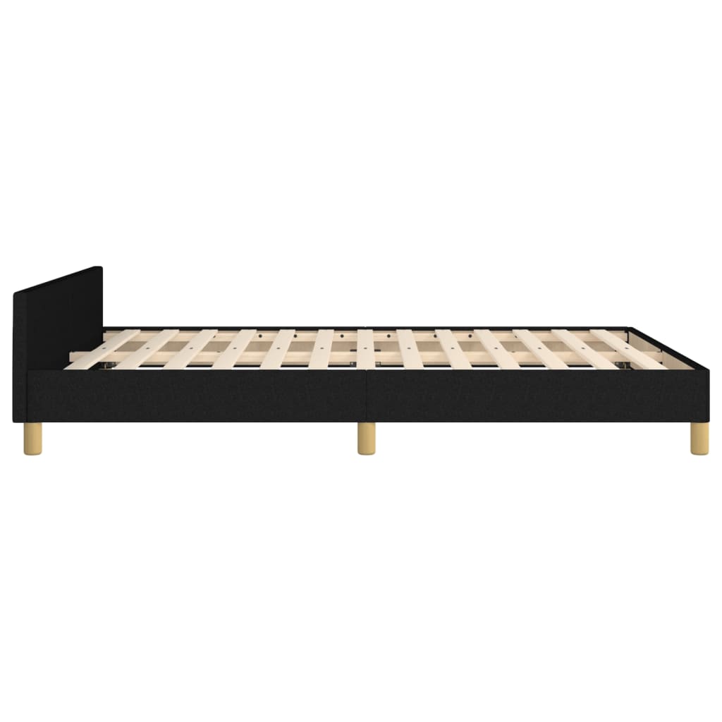 vidaXL Rama łóżka z zagłówkiem, czarna, 140x190 cm, obita tkaniną