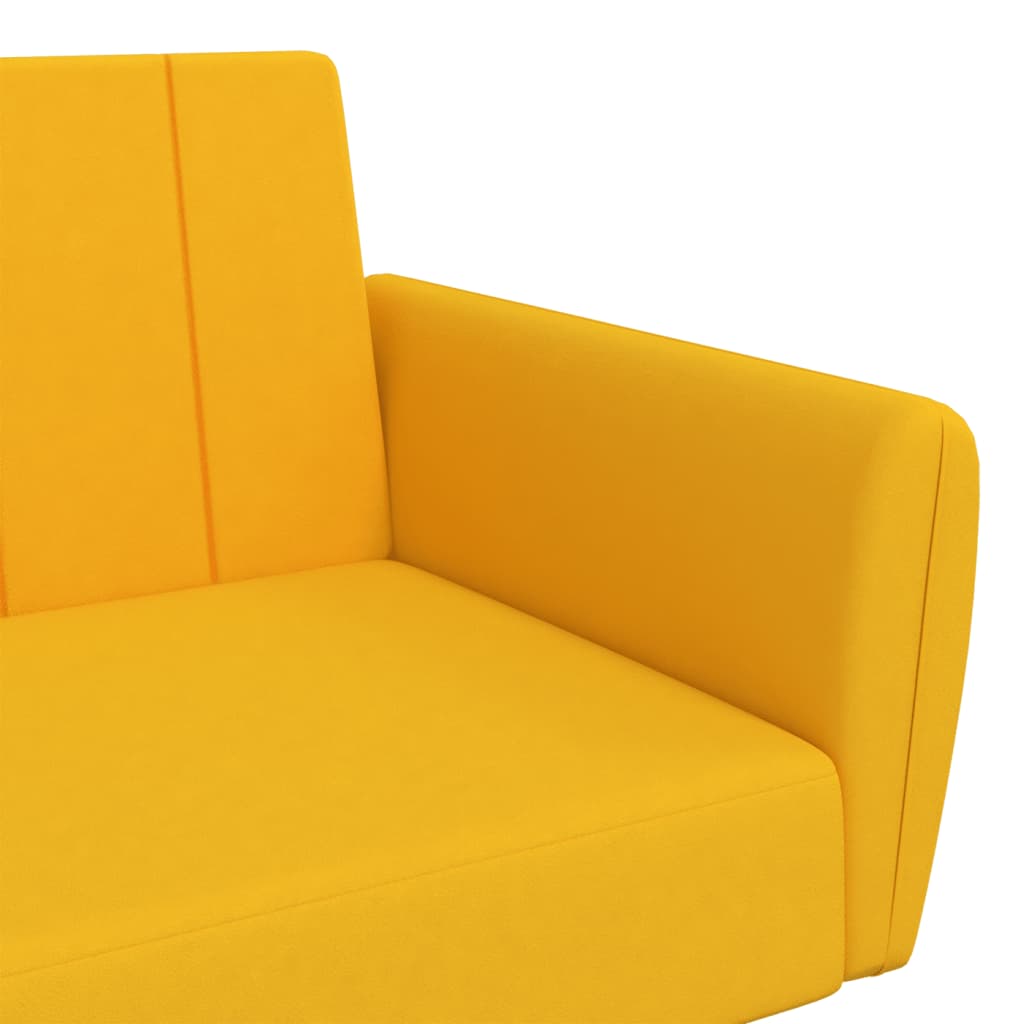 vidaXL 2-osobowa kanapa, żółta, tapicerowana aksamitem