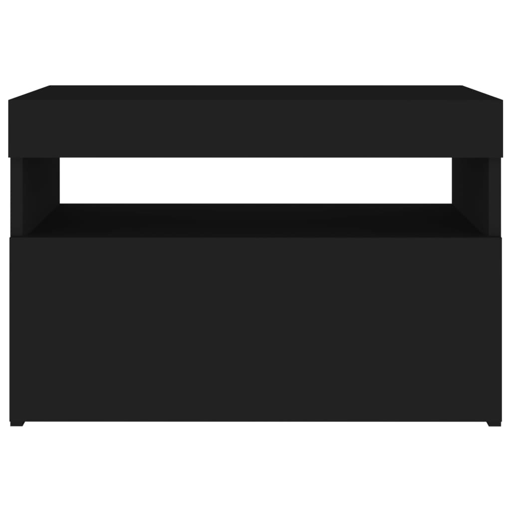 vidaXL Szafka pod TV z oświetleniem LED, czarna, 60x35x40 cm