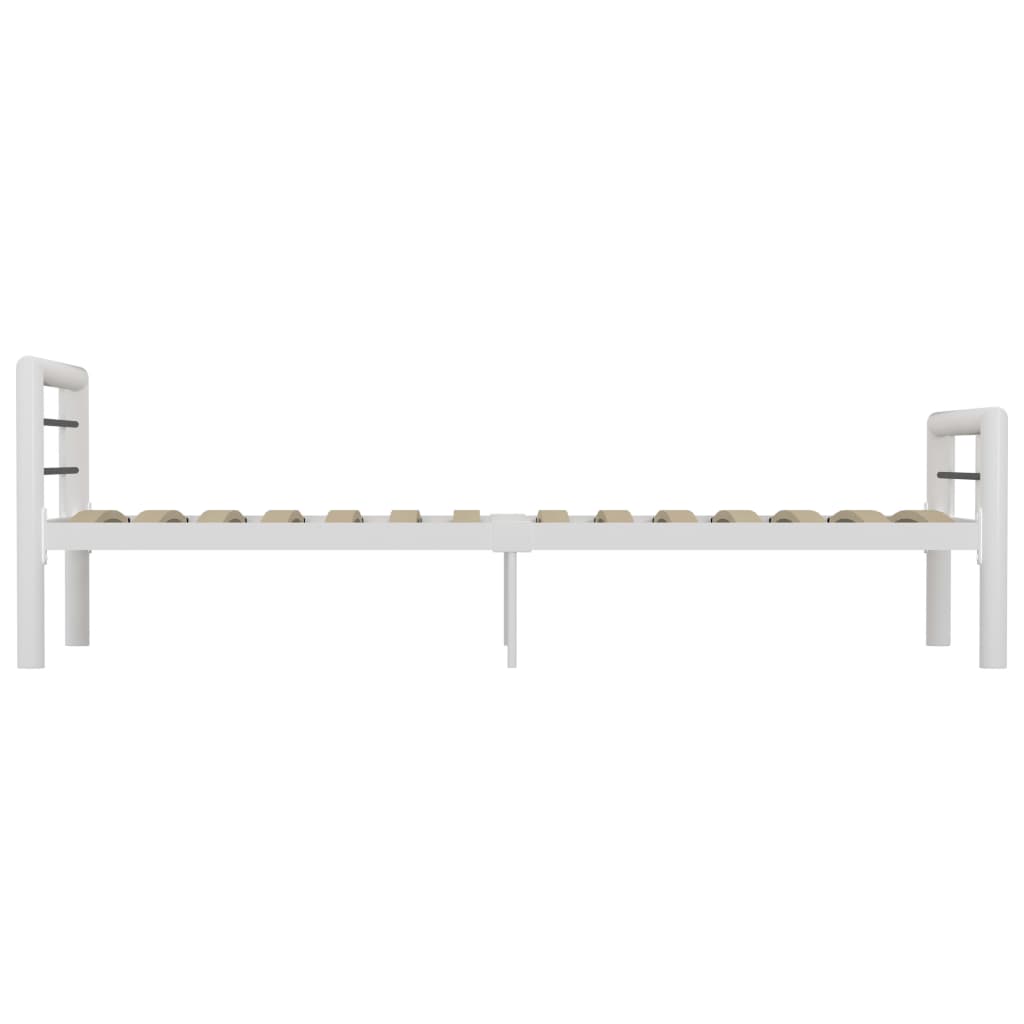 vidaXL Rama łóżka, biało-czarna, metalowa, 100 x 200 cm