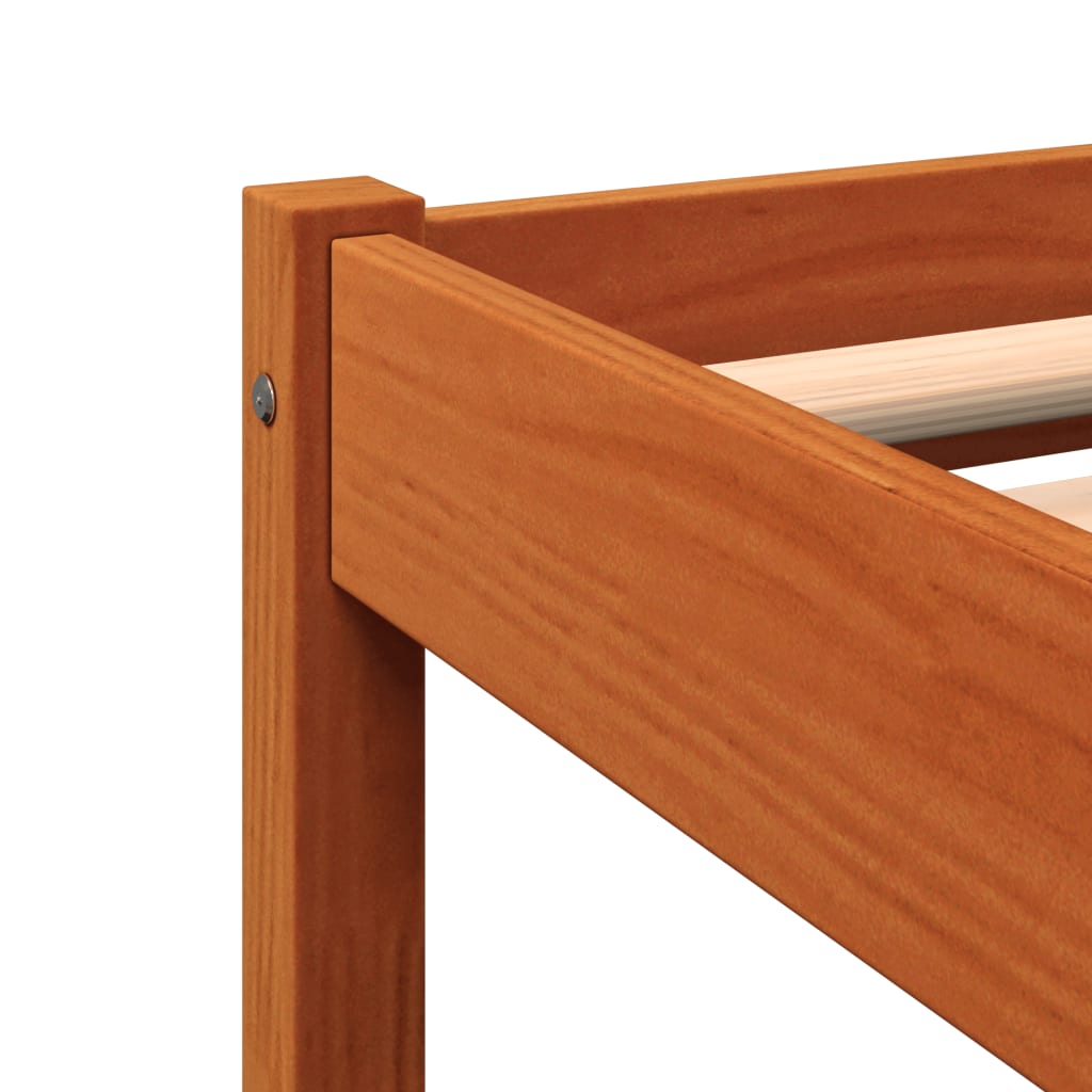 vidaXL Rama łóżka, woskowy brąz, 90x200 cm, lite drewno sosnowe