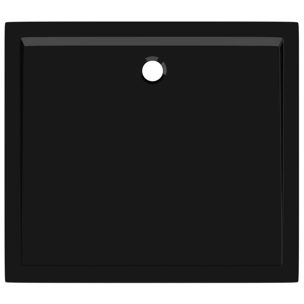 vidaXL Prostokątny brodzik prysznicowy, ABS, czarny, 80 x 90 cm