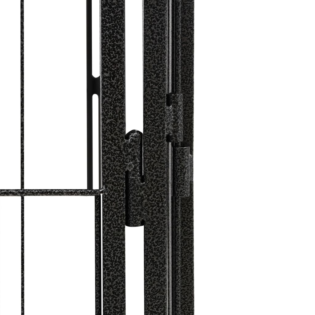 vidaXL Kojec dla psa, 20 panele, czarny, 100x50 cm, stal