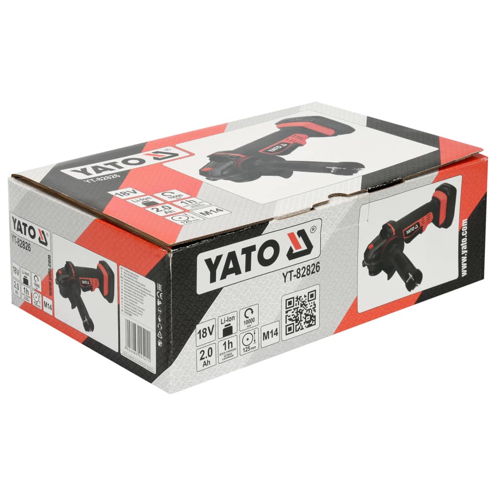 YATO Szlifierka kątowa bez akumulatora, 18 V, 125 mm