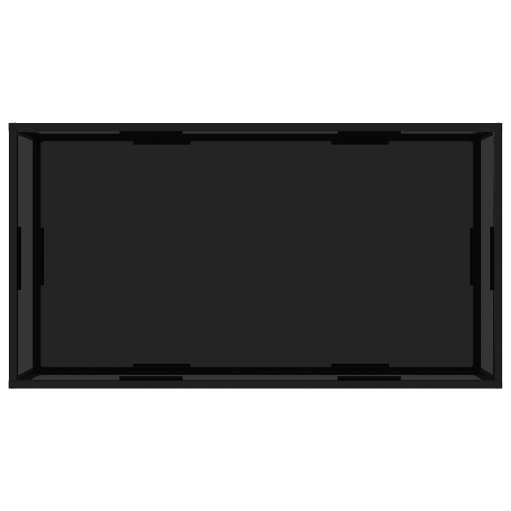 vidaXL Stolik kawowy, czarny, 120x60x35 cm, szkło hartowane