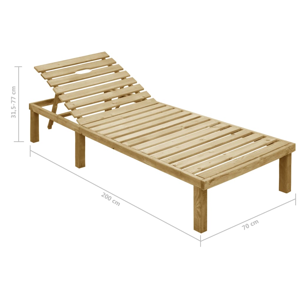 vidaXL Leżak z antracytową poduszką, impregnowane drewno sosnowe
