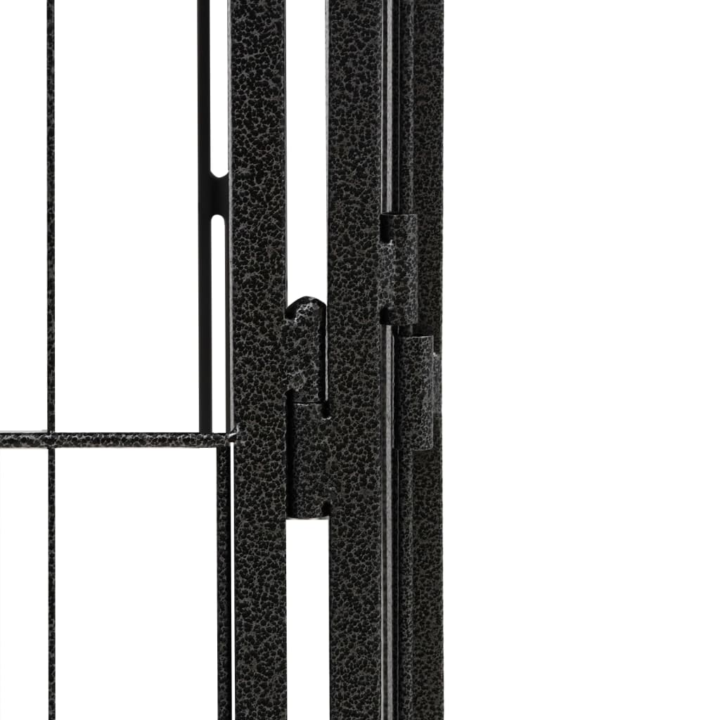 vidaXL Kojec dla psa, 8 paneli, czarny, 50x100 cm, stal