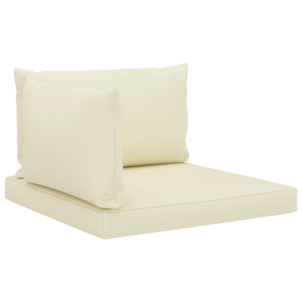 vidaXL Poduszki na sofę z palet, 3 szt., kremowe, tkanina