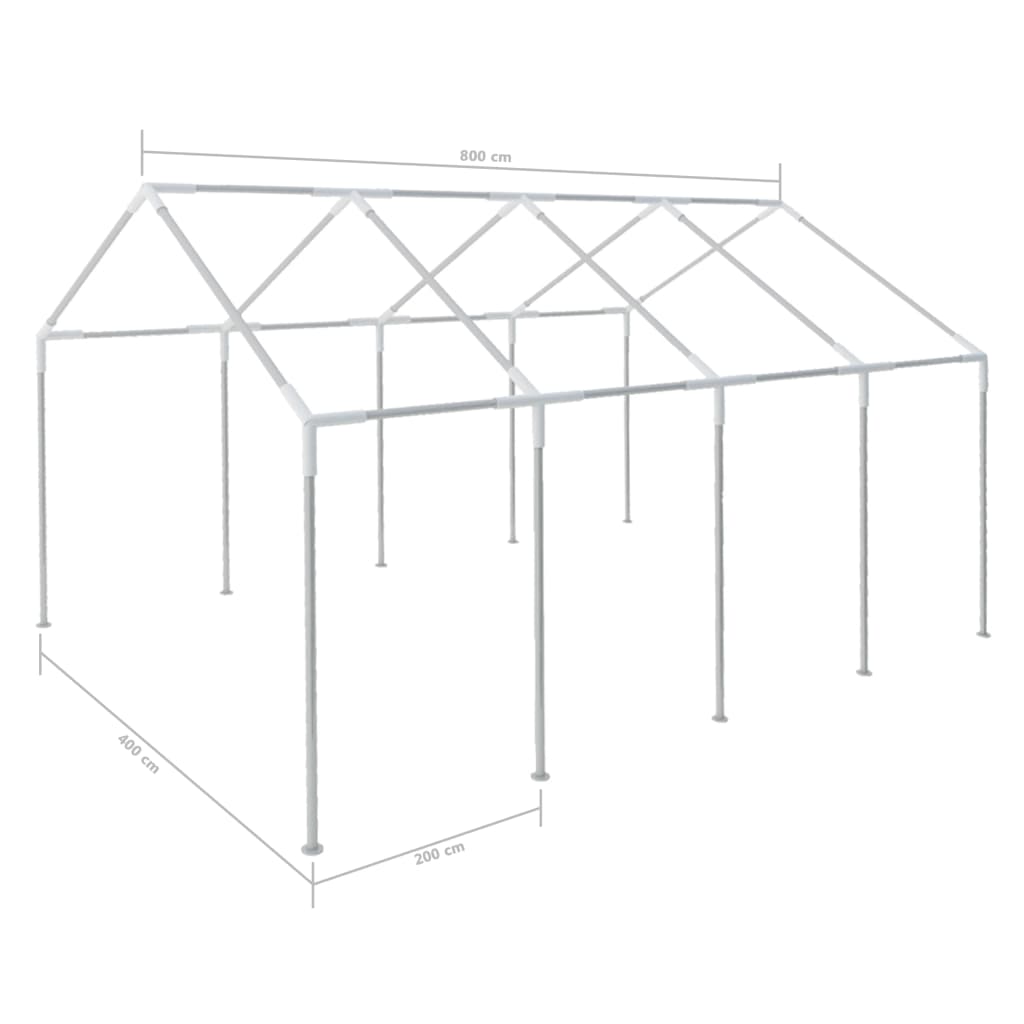 vidaXL Rama do namiotu ogrodowego 8x4 m, stalowa