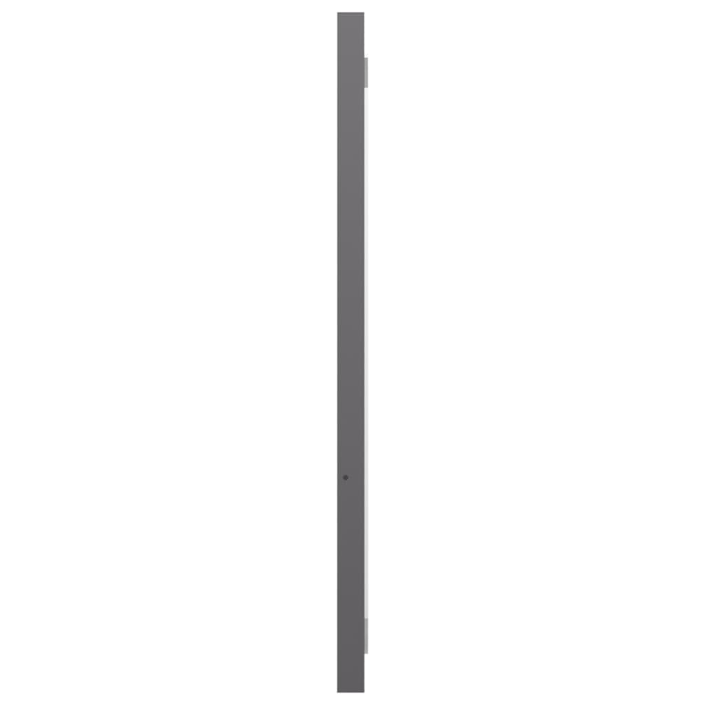 vidaXL Lustro łazienkowe, wysoki połysk, szare, 80x1,5x37 cm, płyta