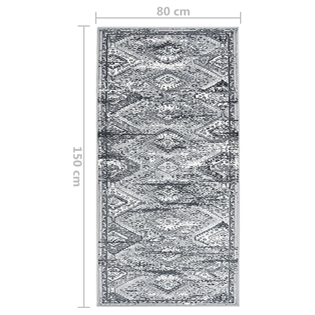 vidaXL Chodnik dywanowy, BCF, orientalny szary, 80x150 cm