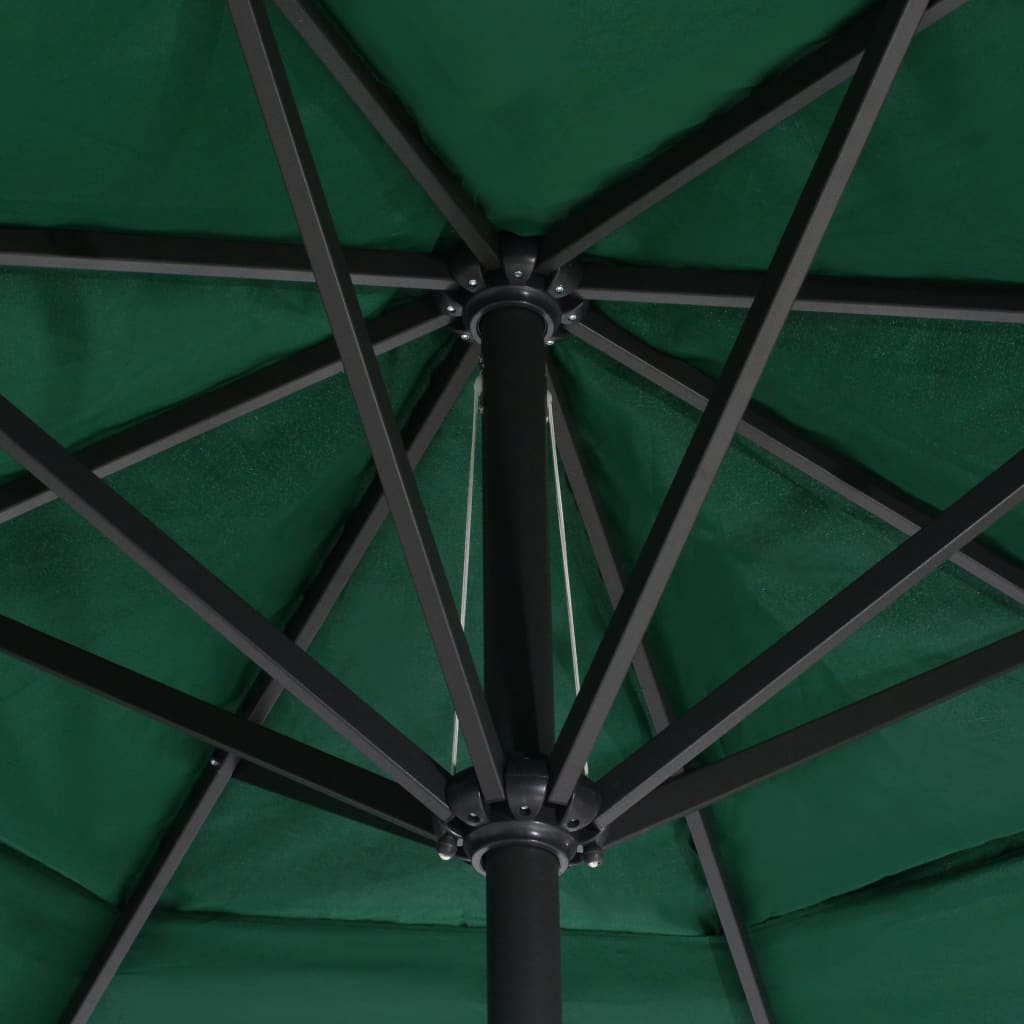 vidaXL Parasol ogrodowy na słupku aluminiowym, 600 cm, zielony