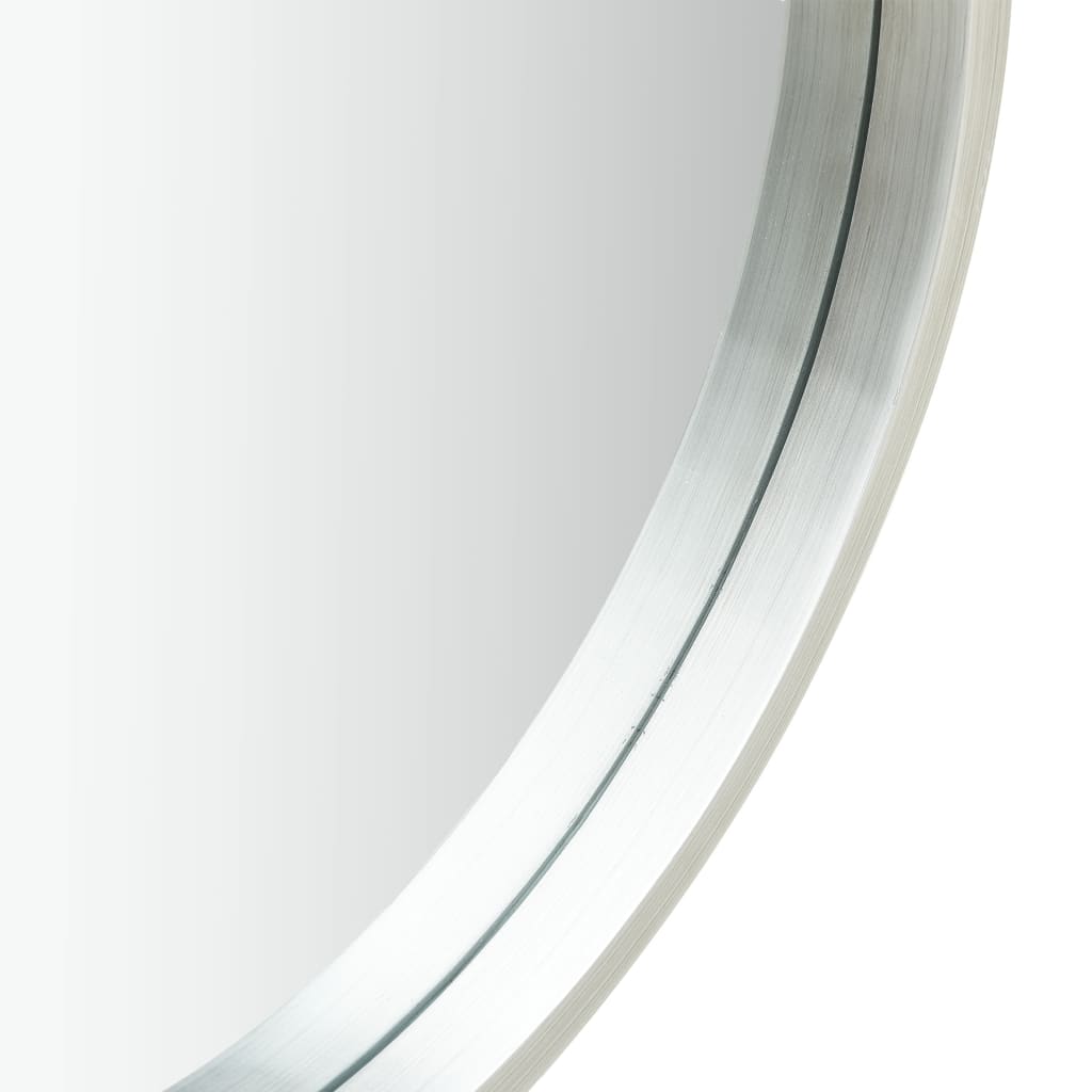 vidaXL Lustro ścienne na pasku, 60 cm, srebrne