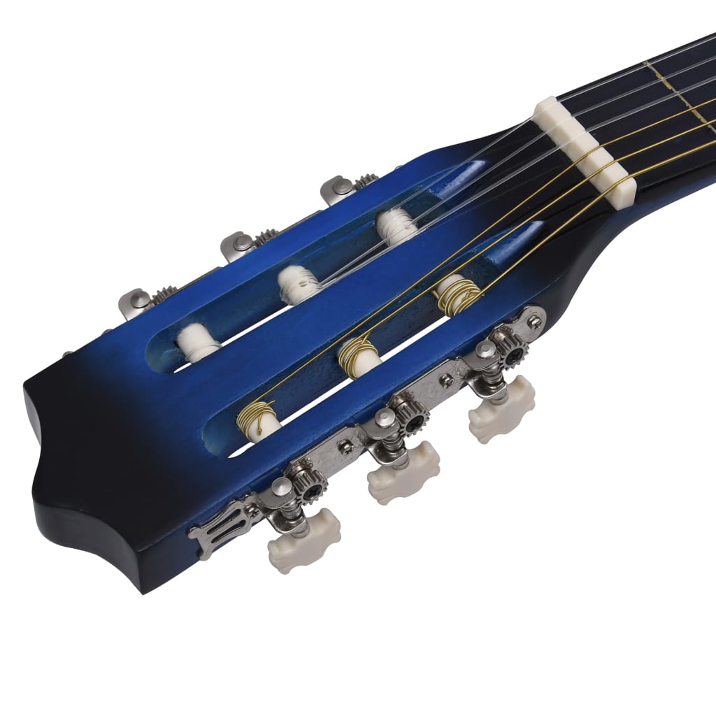 vidaXL Gitara klasyczna z wycięciem, 6 strun i equalizer, niebieska