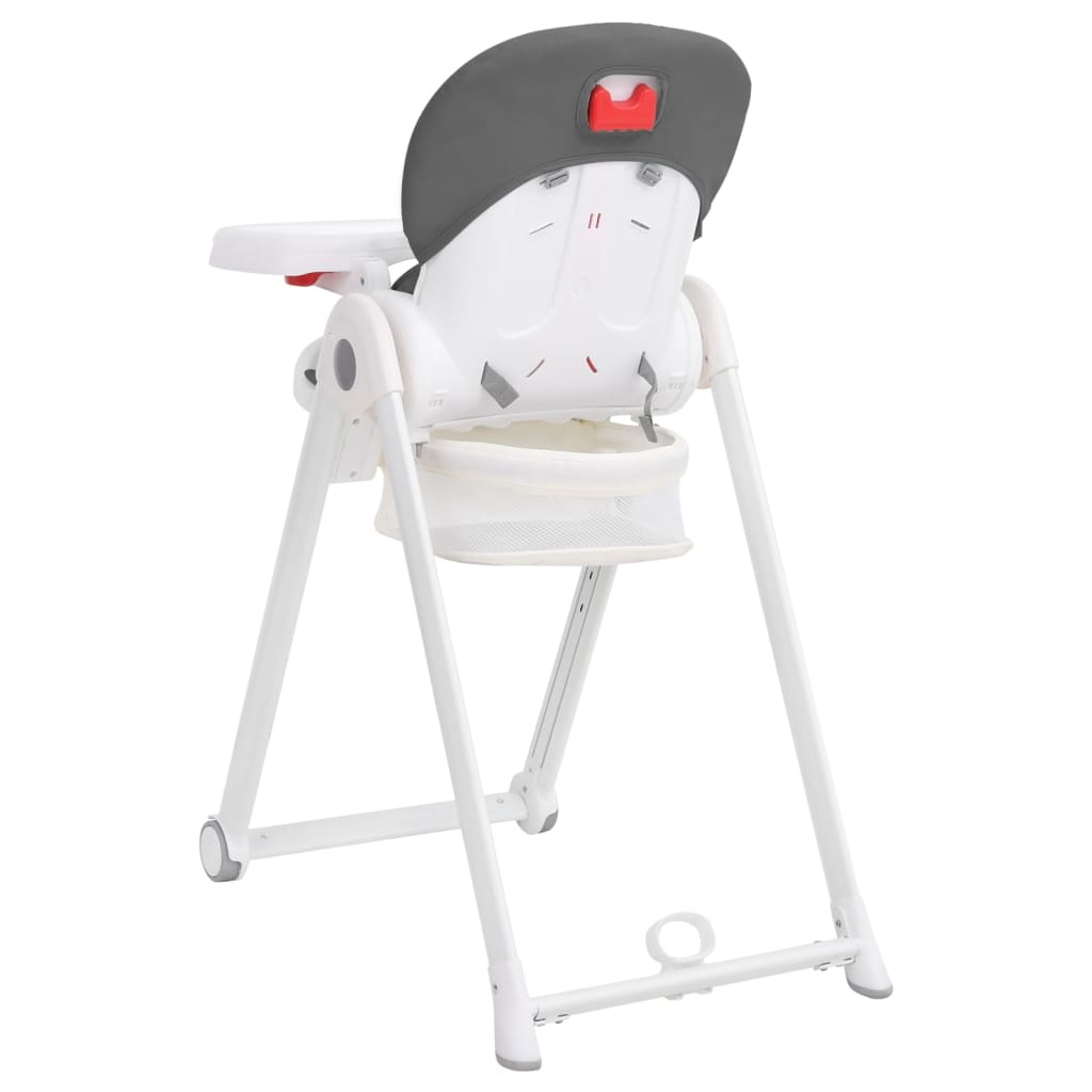 vidaXL Wysokie krzesełko dla dziecka, ciemnoszare, aluminiowe