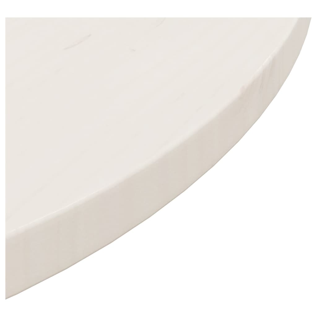 vidaXL Blat stołu, biały, Ø60x2,5 cm, lite drewno sosnowe