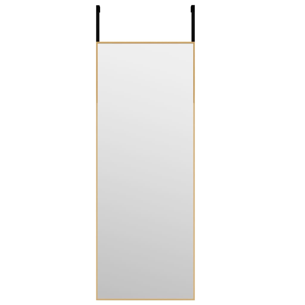 vidaXL Lustro na drzwi, złote, 30x80 cm, szkło i aluminium
