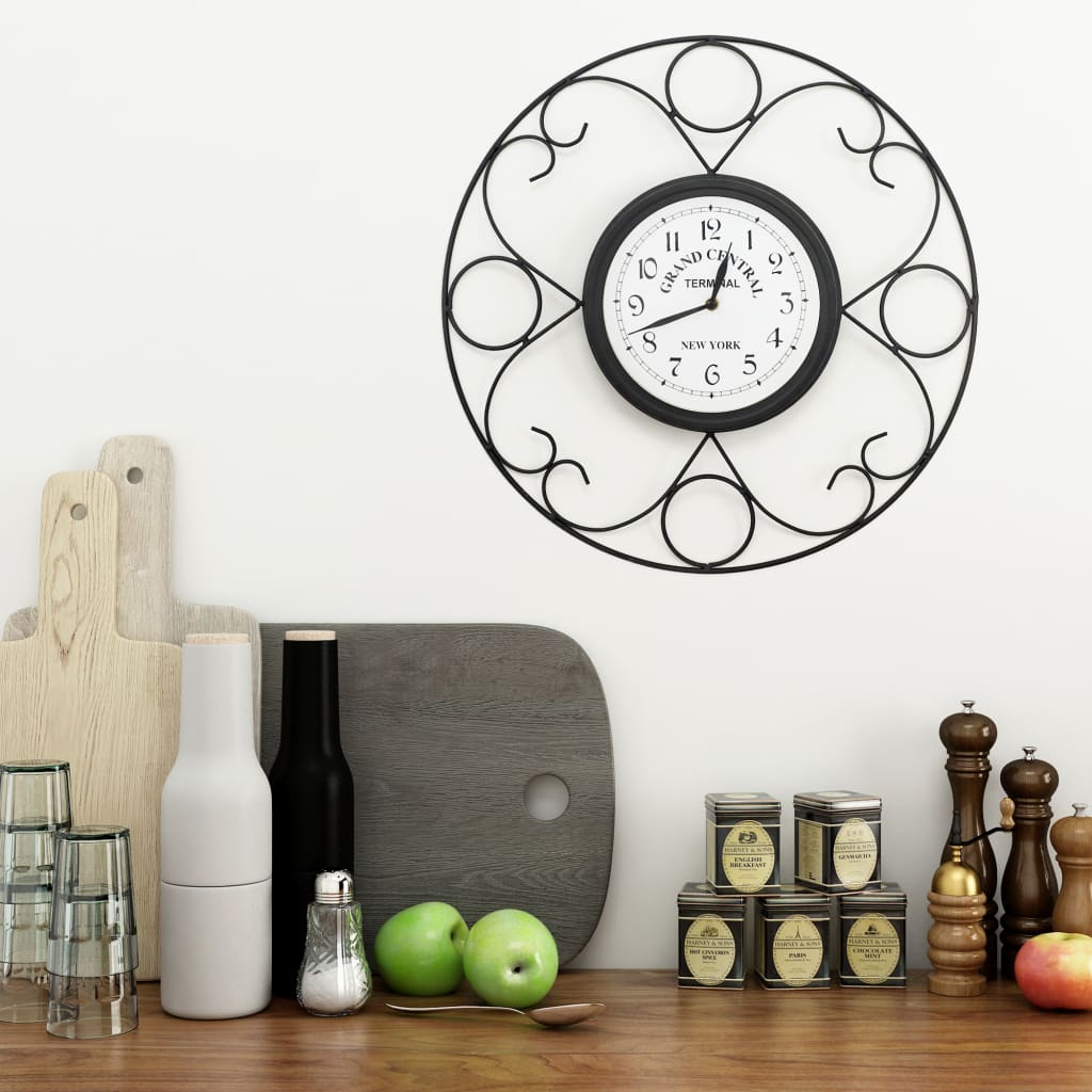 vidaXL Ścienny zegar ogrodowy w stylu vintage, 45 cm