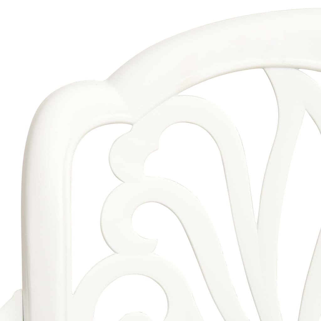 vidaXL Krzesła ogrodowe 2 szt., odlewane aluminium, białe