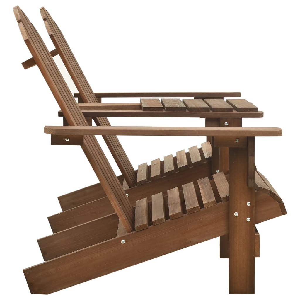 vidaXL Krzesła ogrodowe Adirondack ze stolikiem, drewno jodłowe, brąz