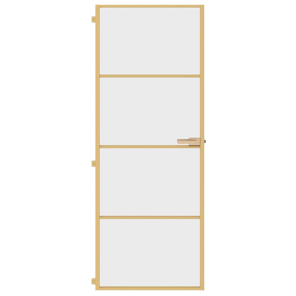 vidaXL Drzwi wewnętrzne, złote, 76x201,5 cm, szkło i aluminium