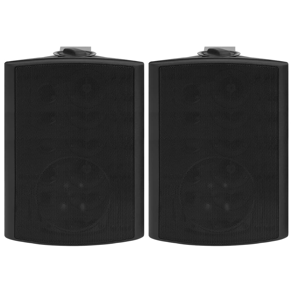 vidaXL Głośniki stereo do montażu na ścianie, 2 szt., czarne, 120 W