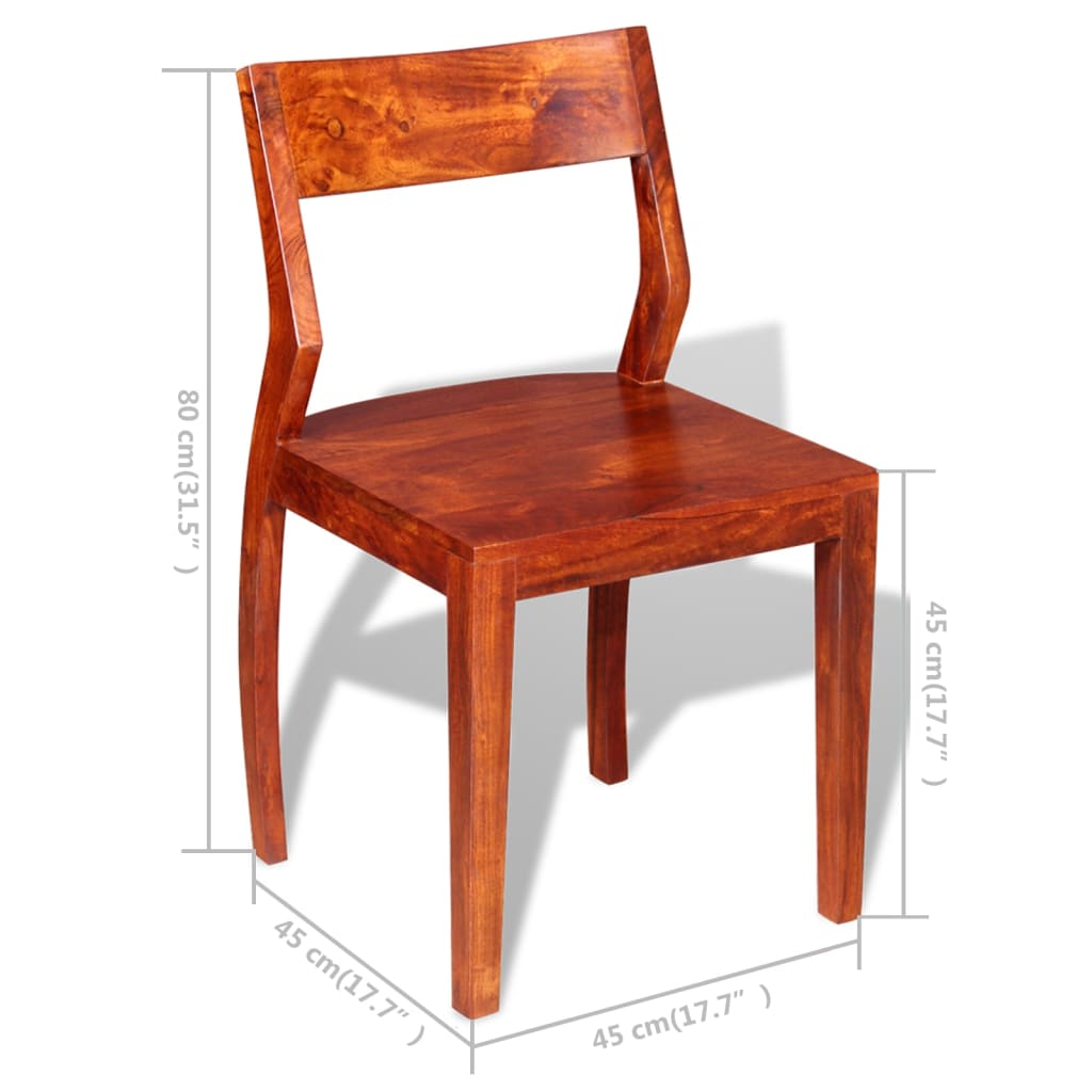 vidaXL Krzesła do jadalni, 2 szt., drewno akacjowe i sheesham