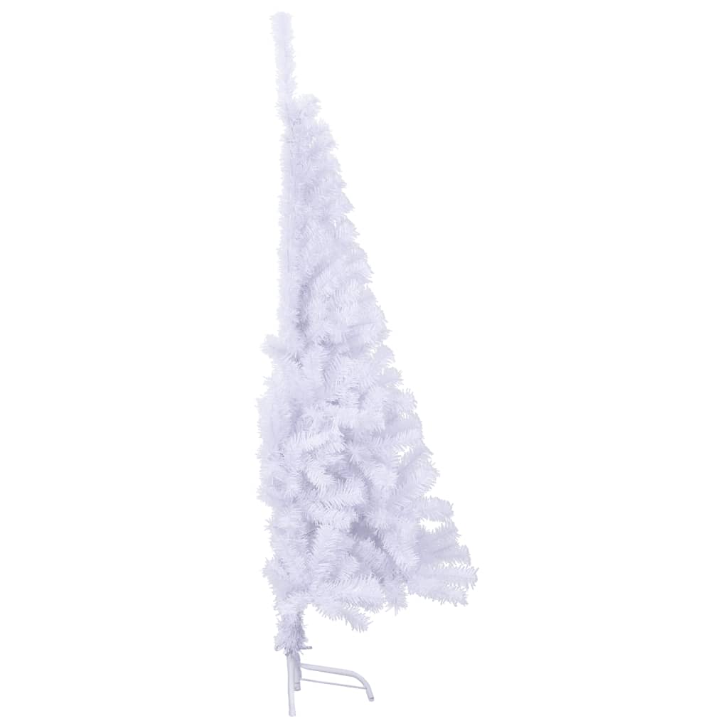 vidaXL Sztuczna choinka ze stojakiem, połówka, biała, 150 cm, PVC